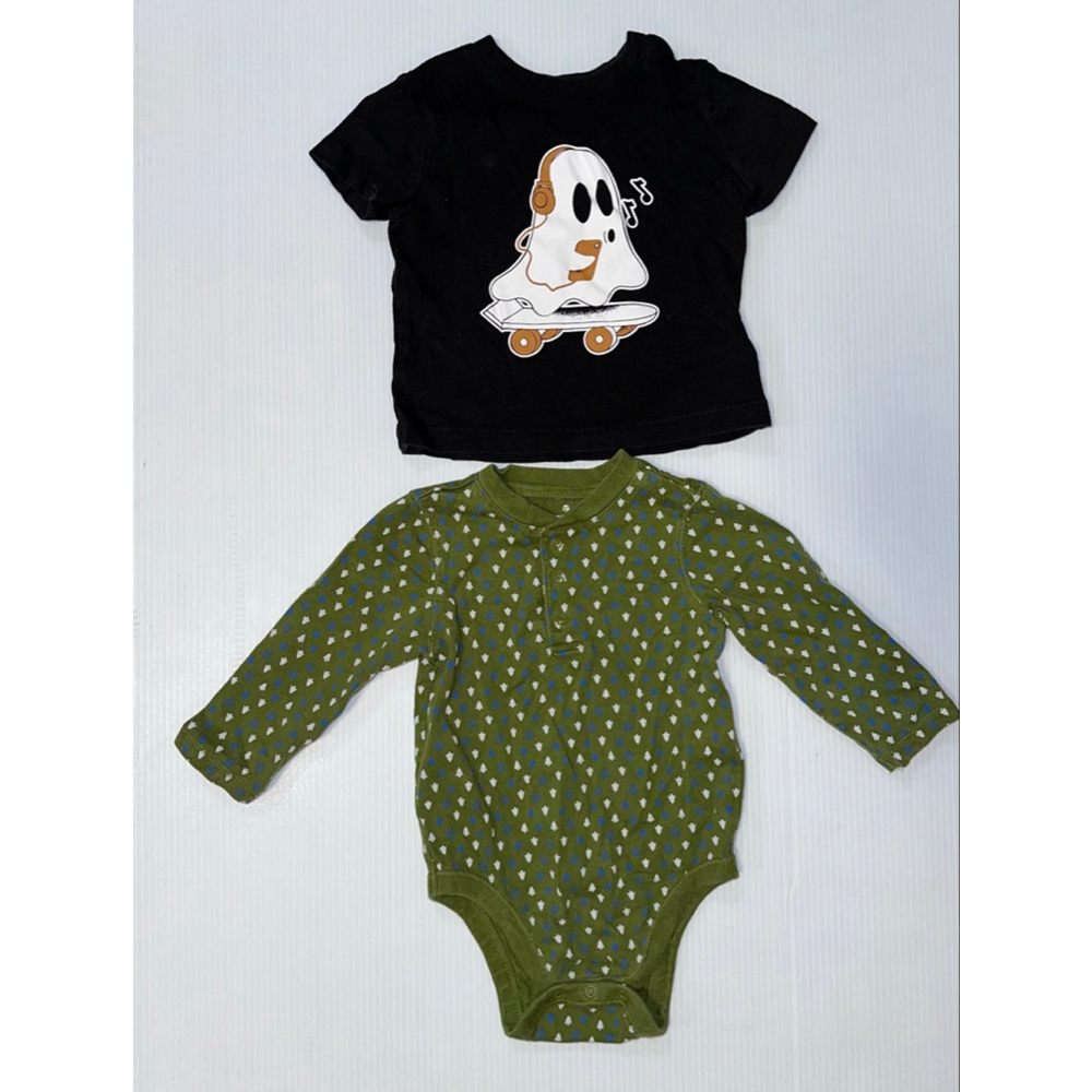 Lot of 2 Baby Boy Gap Ghost Skate Old Navy Christmas Trees 6-12 M Halloween - Picture 2 of 7